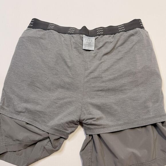 Free Fly Shorts Mens Large Gray Bamboo Lined Athletic Running Quick Dry Stretch - Picture 5 of 11